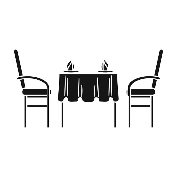 Icono de mesa de restaurante en estilo negro aislado sobre fondo blanco. Restaurante símbolo stock vector ilustración . — Archivo Imágenes Vectoriales