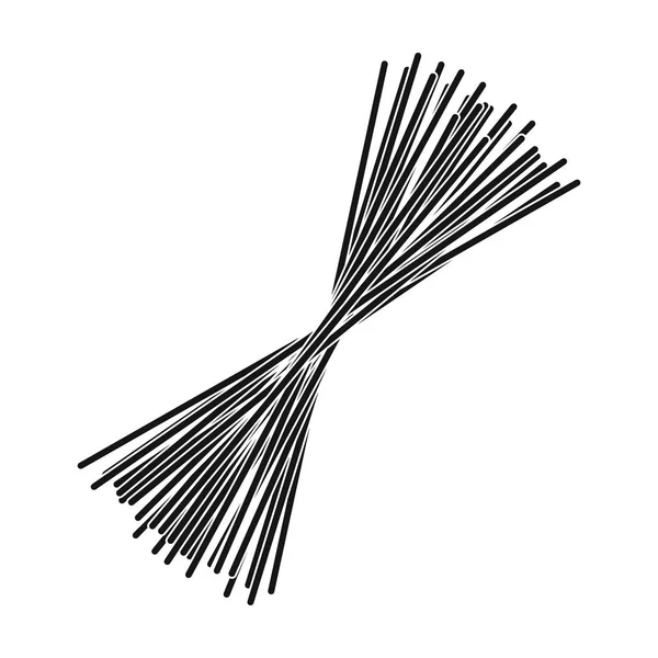 Spagetti pasta ikonen i svart stil isolerad på vit bakgrund. Typer av pasta symbol Lager vektor illustration. — Stock vektor