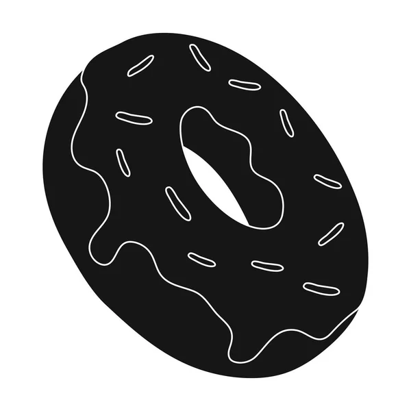 Ícone de rosquinha em estilo preto isolado no fundo branco. EUA país símbolo estoque vetor ilustração . — Vetor de Stock