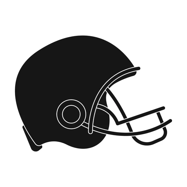 Amerikaans voetbal helm pictogram in zwarte stijl geïsoleerd op een witte achtergrond. USA land symbool voorraad vectorillustratie. — Stockvector