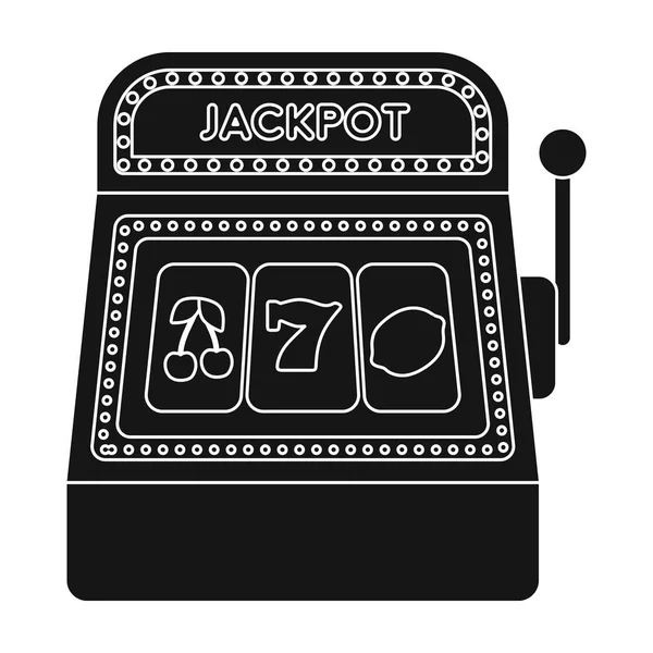 Slot machine icon in black style isolated on white background. USA country symbol stock vector illustration. — Stock Vector