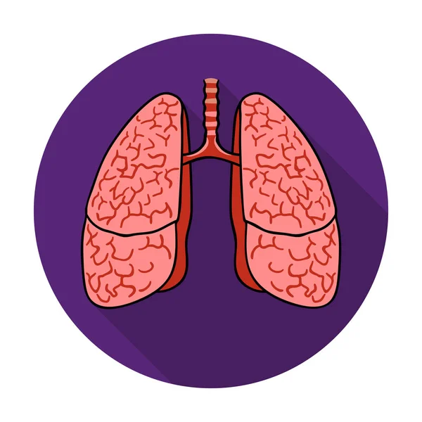 Icona polmoni umani in stile piatto isolato su sfondo bianco. Organi umani simbolo stock vettoriale illustrazione . — Vettoriale Stock