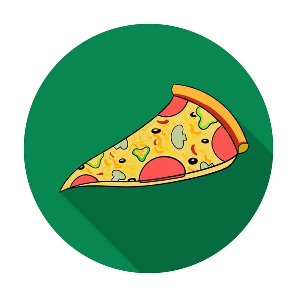Icona pizza italiana in stile piatto isolata su sfondo bianco. Italia paese simbolo stock vettore illustrazione . — Vettoriale Stock