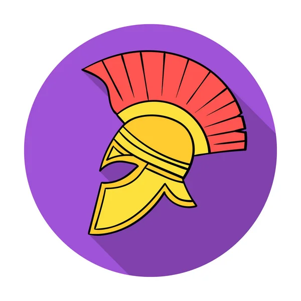 Ícone de capacete soldados romanos em estilo plano isolado no fundo branco. Itália país símbolo estoque vetor ilustração . — Vetor de Stock