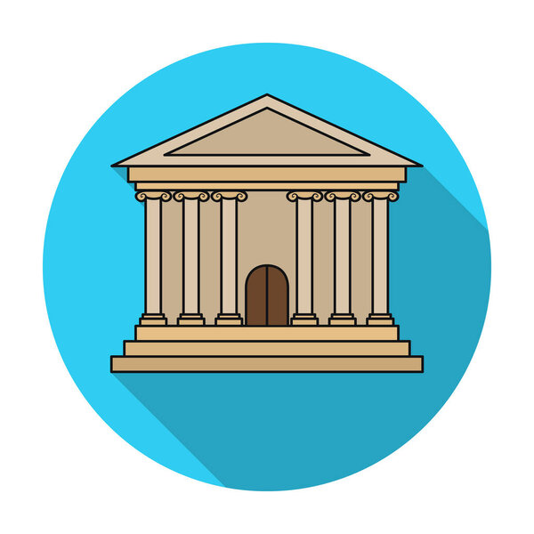 Иконка банка в плоском стиле выделена на белом фоне. Векторная иллюстрация денежных знаков и финансов
.