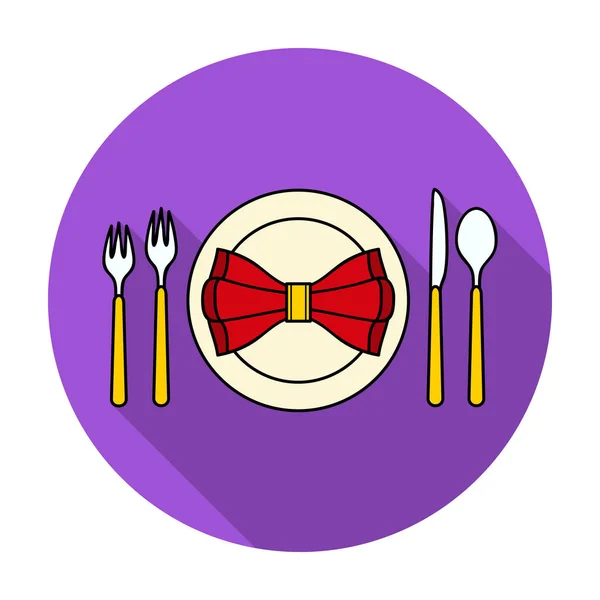 Tavolo ristorante piatto icona in stile piatto isolato su sfondo bianco. Simbolo ristorante stock illustrazione vettoriale . — Vettoriale Stock