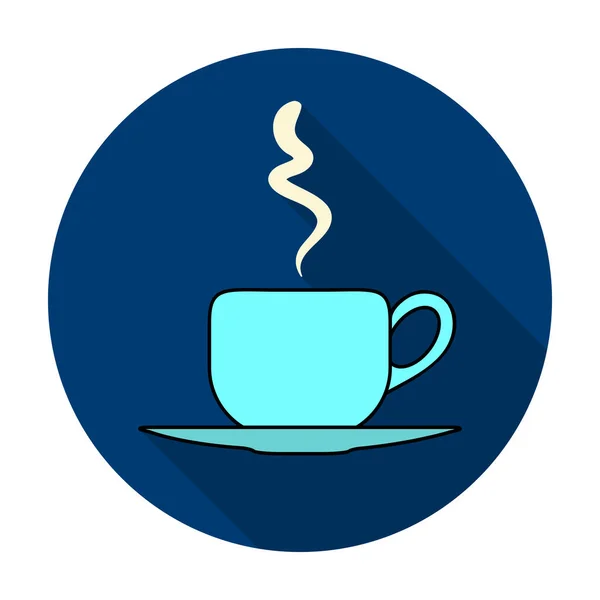 Кофейная чашка значок в плоском стиле изолированы на белом фоне. Векторная иллюстрация символов ресторана . — стоковый вектор