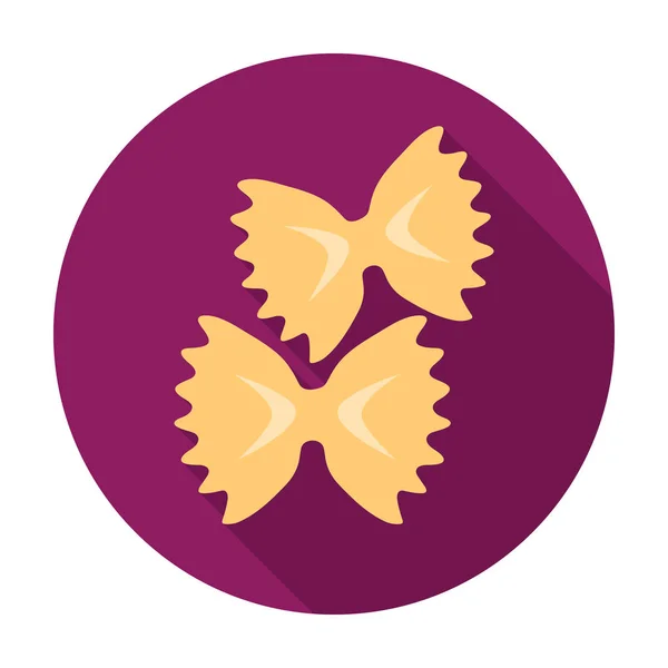 Farfalle icono de pasta en estilo plano aislado sobre fondo blanco. Tipos de pasta símbolo stock vector ilustración . — Archivo Imágenes Vectoriales