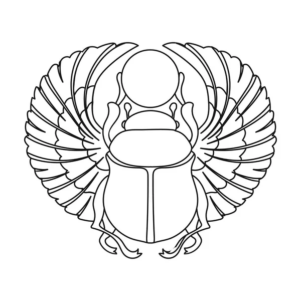 SCARAB-ikonen i dispositionsformat isolerad på vit bakgrund. Forntida Egypten symbolen lager vektorillustration. — Stock vektor