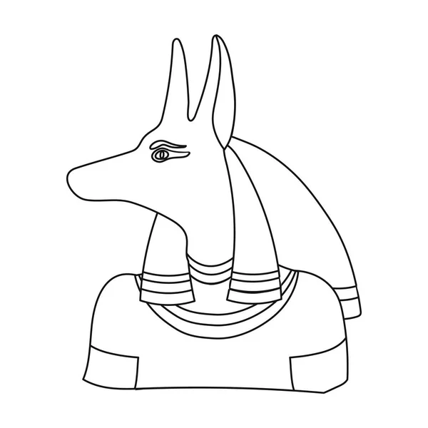 Anubis ikon a vázlat stílusában elszigetelt fehér background. Ókori Egyiptom szimbólum vektor stock illusztráció. — Stock Vector