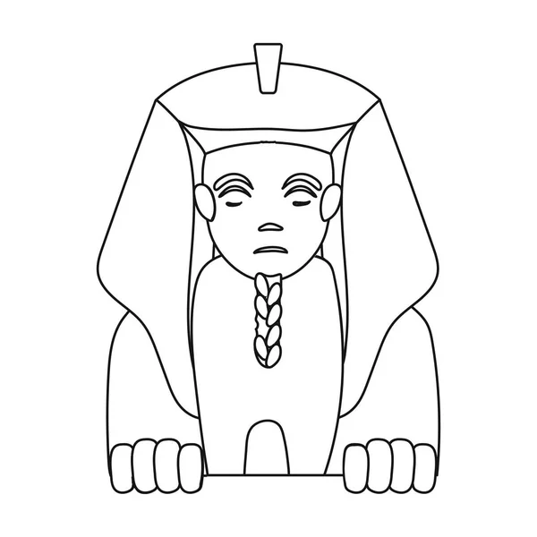 Icono de la esfinge en estilo de contorno aislado sobre fondo blanco. Antiguo Egipto símbolo stock vector ilustración . — Vector de stock