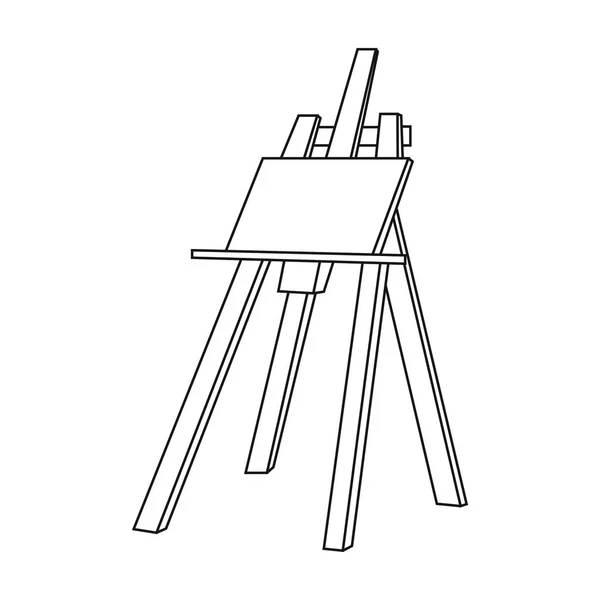 Chevalet avec icône chef-d'œuvre dans le style de contour isolé sur fond blanc. Illustration vectorielle de l'artiste et du dessin . — Image vectorielle