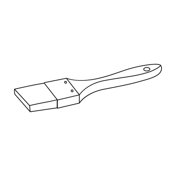 Icono de pincel en estilo de contorno aislado sobre fondo blanco. Construir y reparar símbolo stock vector ilustración . — Vector de stock