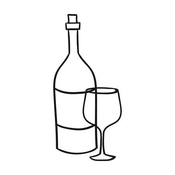 Italienischer Wein aus Italien Ikone im Umriss Stil isoliert auf weißem Hintergrund. italien land symbol aktienvektor illustration. — Stockvektor