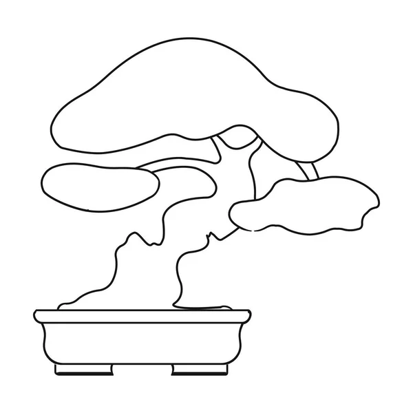 Bonsai-Symbol im Umrissstil isoliert auf weißem Hintergrund. japan symbol stock vektor illustration. — Stockvektor