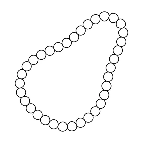 Pearl necklace icon in outline style isolated on white background. Jewelry and accessories symbol stock vector illustration. — Stock Vector