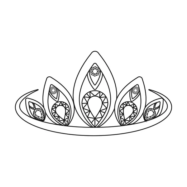 Ícone de diadema em estilo esboço isolado no fundo branco. Ilustração de vetor de estoque de símbolo de jóias e acessórios . — Vetor de Stock