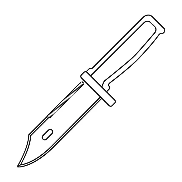 Ícone de faca de combate militar em estilo esboço isolado no fundo branco. Ilustração de vetor de estoque de símbolo militar e exército — Vetor de Stock