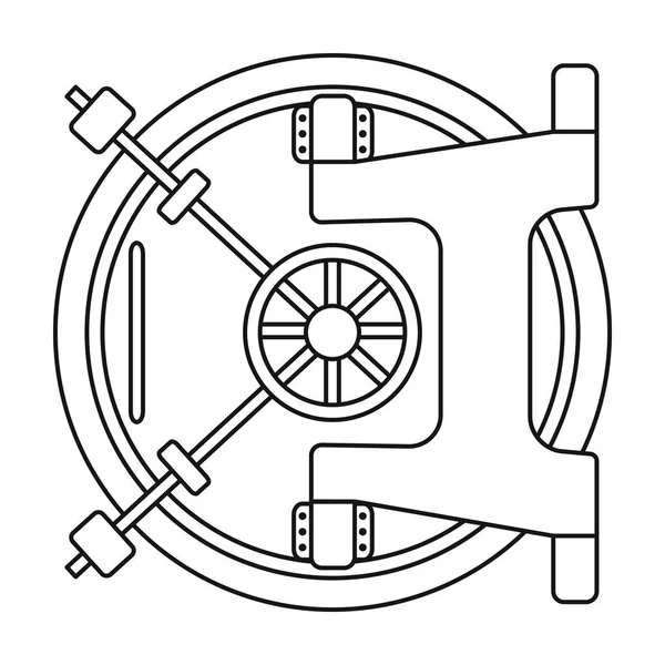 Bank kluis pictogram in kaderstijl geïsoleerd op een witte achtergrond. Geld en Financiën symbool voorraad vectorillustratie. — Stockvector