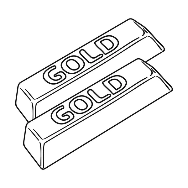 Icono de barras doradas en estilo de contorno aislado sobre fondo blanco. Dinero y finanzas símbolo stock vector ilustración . — Vector de stock