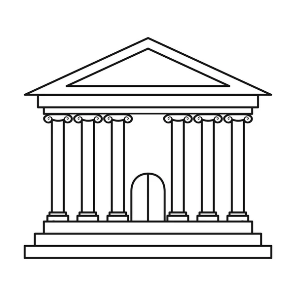 Bank-ikonen i dispositionsformat isolerad på vit bakgrund. Pengar och finans symbol lager vektorillustration. — Stock vektor