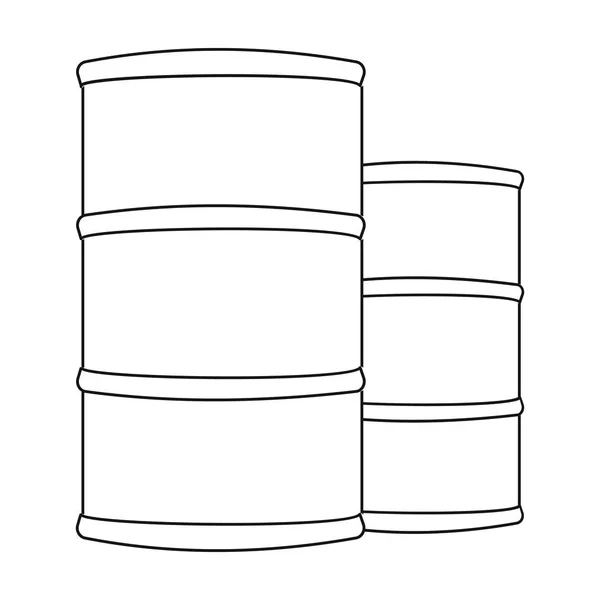 Barils de pétrole icône dans le style de contour isolé sur fond blanc. Image vectorielle du symbole de l'industrie pétrolière . — Image vectorielle