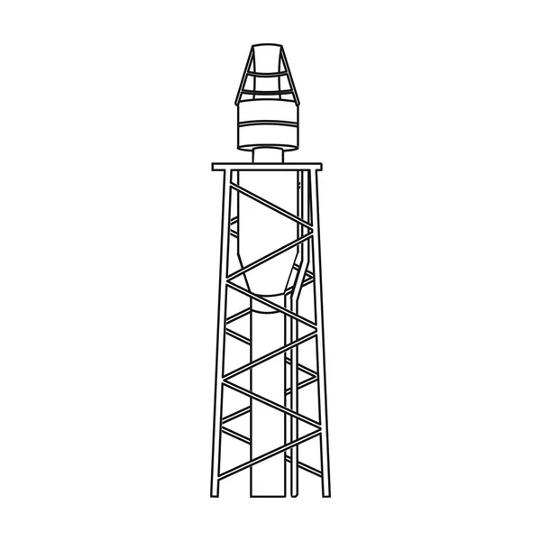 Ölplattform-Symbol im Umrissstil isoliert auf weißem Hintergrund. Ölindustrie Symbol Aktienvektor Illustration. — Stockvektor