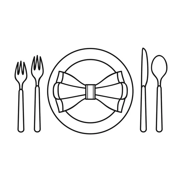Icono de contorno de mesa de restaurante en estilo de contorno aislado sobre fondo blanco. Restaurante símbolo stock vector ilustración . — Vector de stock
