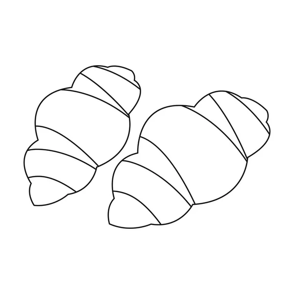 Icône de pâtes Gnocchi en style contour isolé sur fond blanc. Types de symboles de pâtes illustration vectorielle de stock . — Image vectorielle