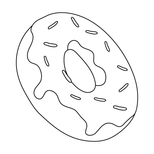 Ícone Donut em estilo esboço isolado no fundo branco. EUA país símbolo estoque vetor ilustração . — Vetor de Stock