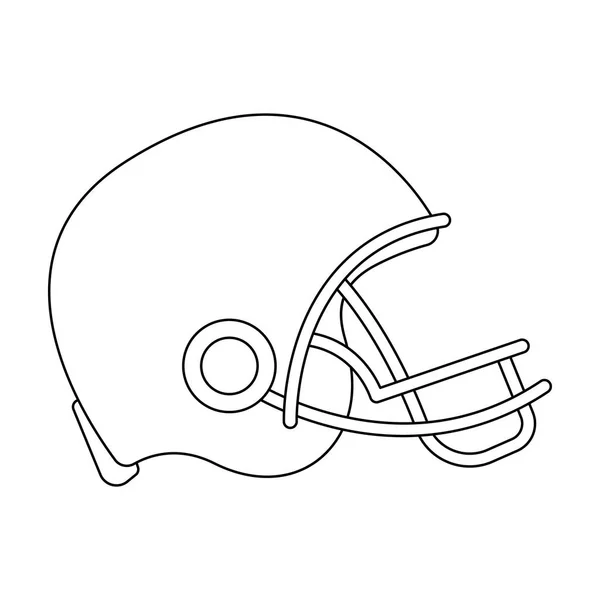 Americký fotbal helma ikony ve stylu osnovy izolovaných na bílém pozadí. USA země symbol akcií vektorové ilustrace. — Stockový vektor