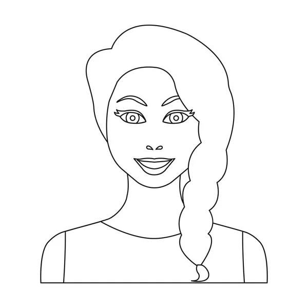 Readhead Frau Symbol in Umriss Stil isoliert auf weißem Hintergrund. Frau Symbol Aktienvektor Illustration. — Stockvektor