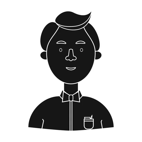 Icône scientifique en style noir isolé sur fond blanc. Illustration vectorielle de symboles de professions différentes . — Image vectorielle