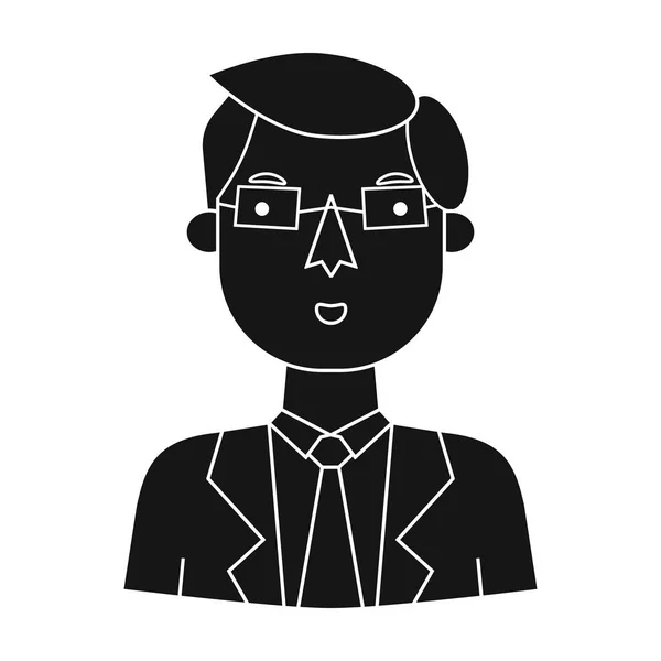 Geschäftsmann-Ikone im schwarzen Stil isoliert auf weißem Hintergrund. Menschen aus verschiedenen Berufen Symbolaktienvektorillustration. — Stockvektor