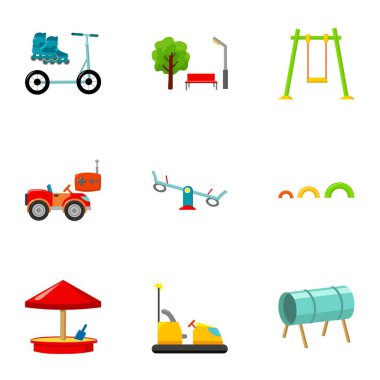 Bahçe set simgeleri karikatür tarzı oyun. Büyük toplama oyun Bahçe vektör simge stok çizim