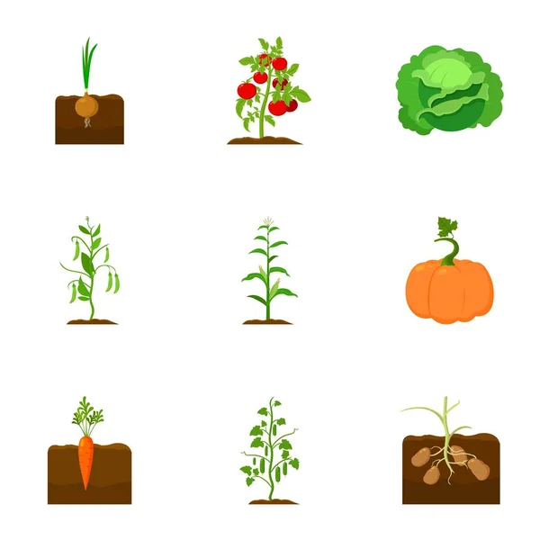 Roślina ustawić ikony w stylu cartoon. Duży zbiór roślin wektor symbol ilustracji — Wektor stockowy
