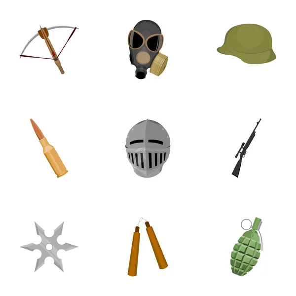 Arma establecer iconos en estilo de dibujos animados. Gran colección de armas vector símbolo stock ilustración — Vector de stock