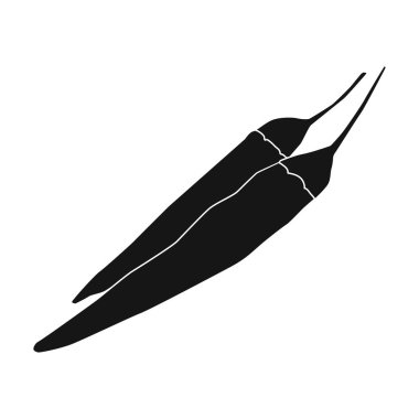 Meksika biber simge siyah stil beyaz arka plan üzerinde izole içinde. Meksika ülke sembol stok vektör çizim.