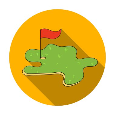Beyaz arka plan üzerinde izole düz stil Golf Sahası simgesini. Golf Kulübü sembol stok vektör çizim.