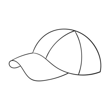 Golf kap simgesi beyaz arka plan üzerinde izole anahat tarzı. Golf Kulübü sembol stok vektör çizim.