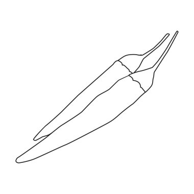 Meksika biber simgesi beyaz arka plan üzerinde izole anahat tarzı. Meksika ülke sembol stok vektör çizim.