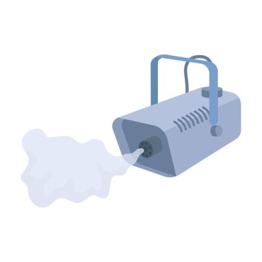 Beyaz arka plan üzerinde izole karikatür tarzı sis makinesi simgesini. Olay hizmeti sembol stok vektör çizim.