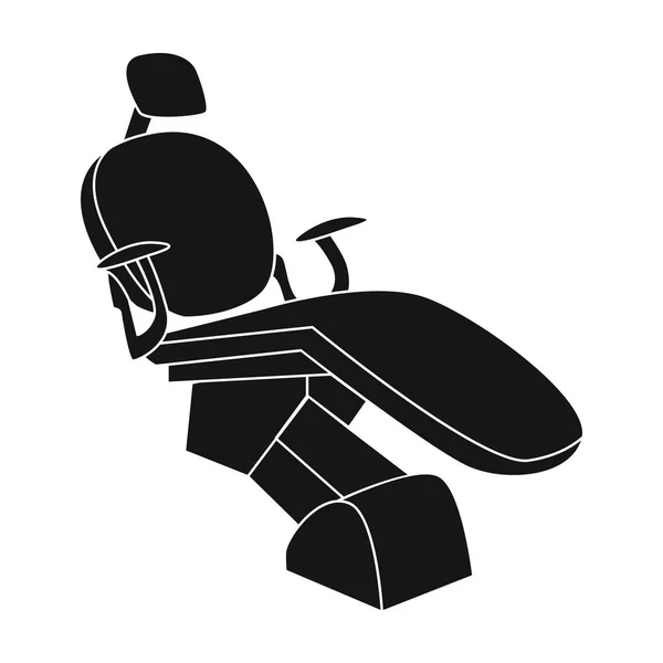 Icono de silla dental en estilo negro aislado sobre fondo blanco. cuidado dental símbolo stock vector ilustración . — Archivo Imágenes Vectoriales