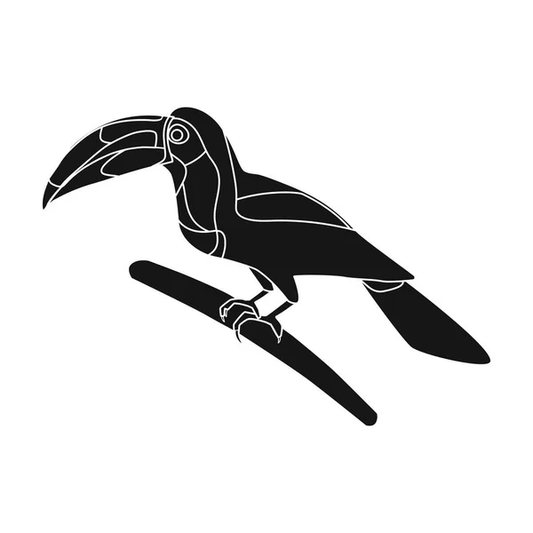 Meksykański kil billed toucan ikona stylu czarno na białym tle. Meksyk kraju symbol Stockowa ilustracja wektorowa. — Wektor stockowy