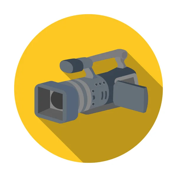 Icône du caméscope en style plat isolé sur fond blanc. Événement service symbole stock vecteur illustration . — Image vectorielle