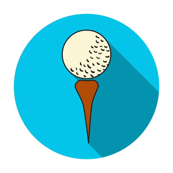 Golfboll på tee-ikonen i platt stil isolerad på vit bakgrund. Golf club symbol lager vektorillustration. — Stock vektor