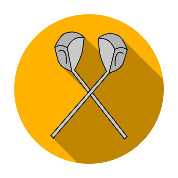 Gekreuzte Golfschläger-Ikone in flachem Stil isoliert auf weißem Hintergrund. Golf Club Symbol Aktienvektor Illustration. — Stockvektor