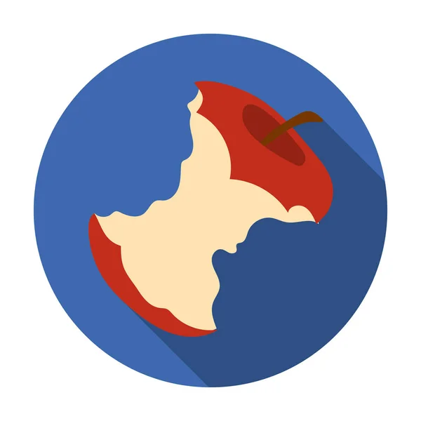 Stub d'icône de pomme dans un style plat isolé sur fond blanc. Illustration vectorielle du symbole poubelle et poubelle . — Image vectorielle