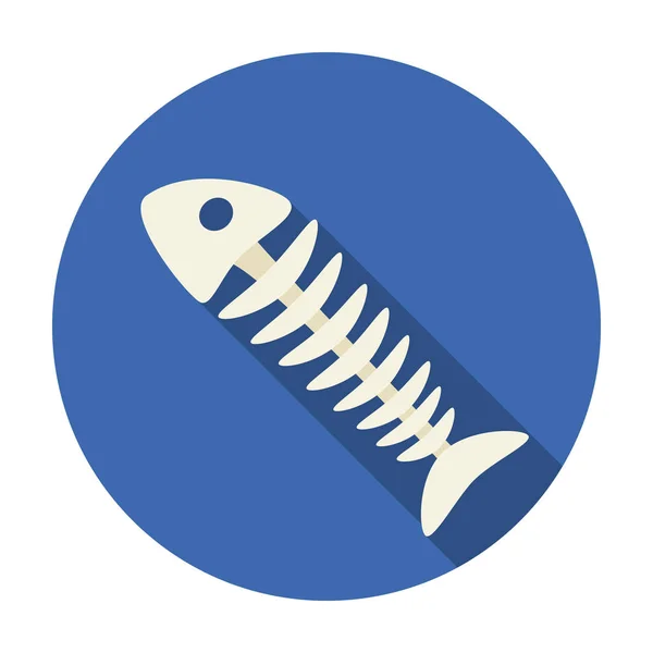 Icona scheletro di pesce in stile piatto isolato su sfondo bianco. Illustrazione vettoriale del simbolo della spazzatura e della spazzatura . — Vettoriale Stock