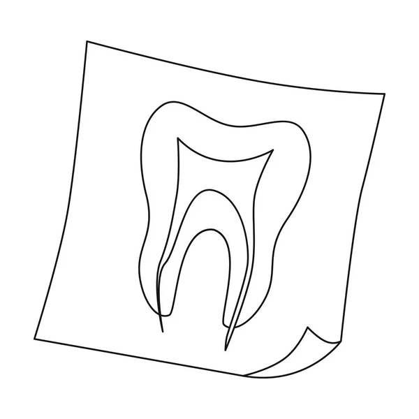Icône de radiographie dentaire en style contour isolé sur fond blanc. Illustration vectorielle du symbole de soins dentaires . — Image vectorielle